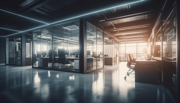 futuristic-office-design-with-modern-technology-equipment-generated-by-ai_188544-22666